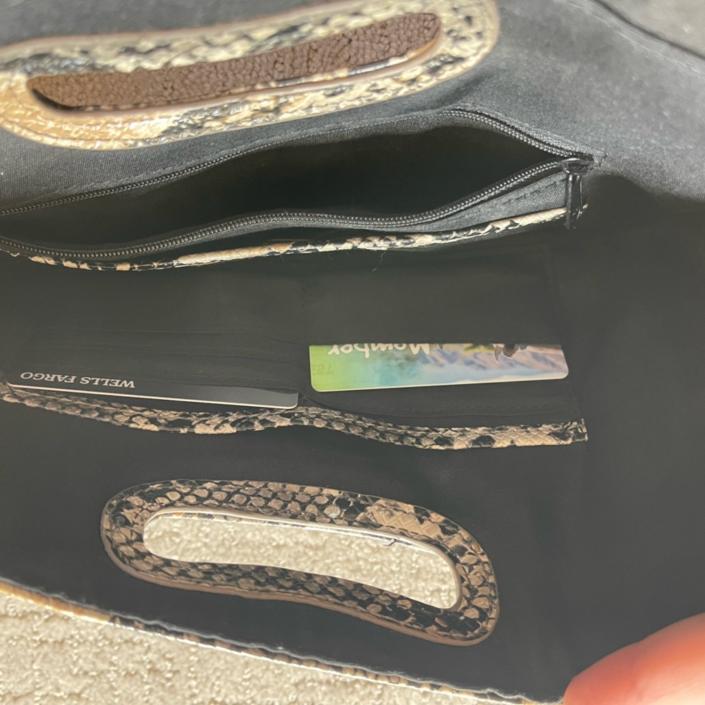 Nine West Python Snake Skin Envelope Clutch Handb… - image 6